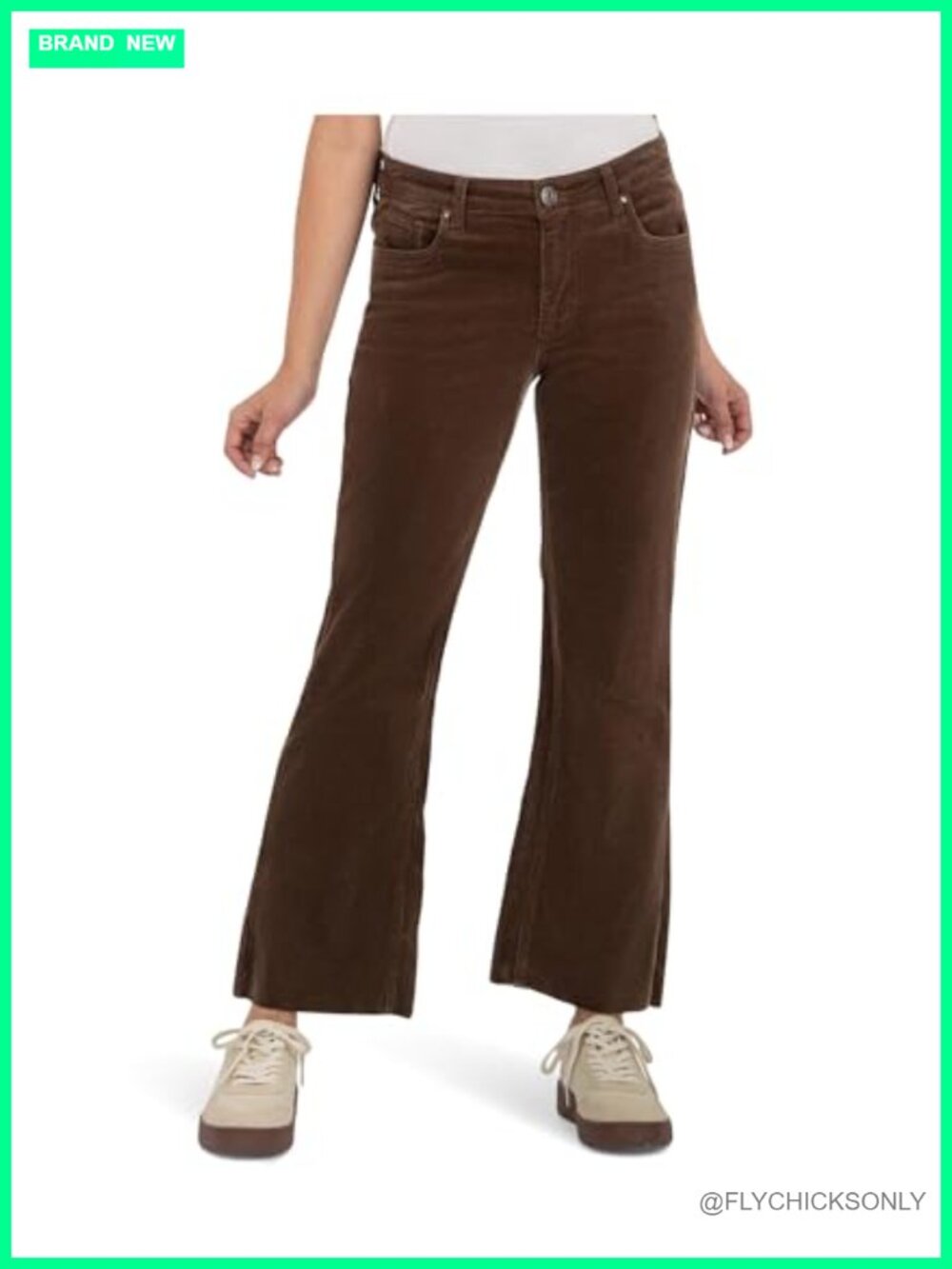 Kelsey Mid Rise Ankle Flare Jeans Cropped Kick Flare Denim